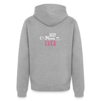 Die beste Mutter aller Zeiten - Unisex Premium Bio Zip Hoodie - Grau meliert - Hinten - Nico (187cm)
