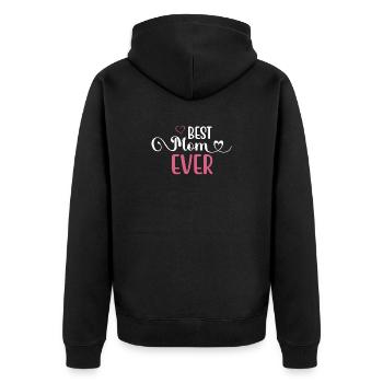 Die beste Mutter aller Zeiten - Unisex Premium Bio Zip Hoodie - Schwarz - Hinten - Nico (187cm)