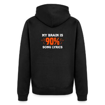 90 % de conception de clés et notes de théorie musicale - Veste à capuche bio Premium Unisexe - noir - Dos - Nico (187cm)