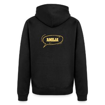 Comic Amilia - Unisex Premium Bio Zip Hoodie - Schwarz - Hinten - Nico (187cm)