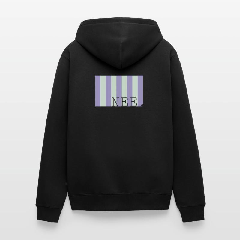 Nee Pastellstreifen Schrift Unisex Premium Bio Zip Hoodie