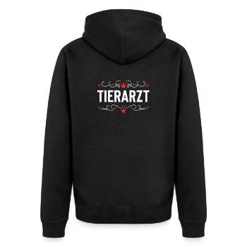 Tierarzt Beruf - Unisex Premium Bio Zip Hoodie - Schwarz - Hinten - Nico (187cm)