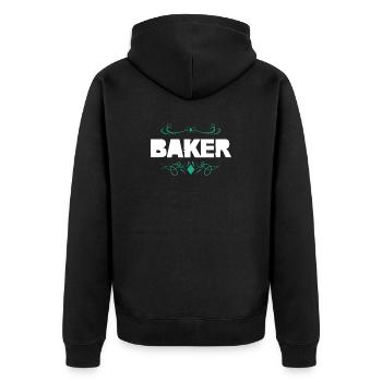 Typographie décorative de Baker - Veste à capuche bio Premium Unisexe - noir - Dos - Nico (187cm)