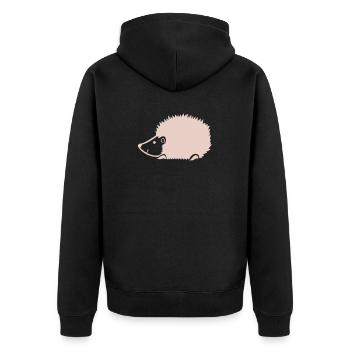 Silhouette de hérisson câlin - Veste à capuche bio Premium Unisexe - noir - Dos - Nico (187cm)
