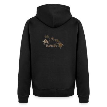 Hawaii - Unisex Premium Bio Zip Hoodie - Schwarz - Hinten - Nico (187cm)