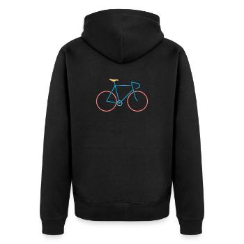 Vélo de course rouge bleu - Veste à capuche bio Premium Unisexe - noir - Dos - Nico (187cm)