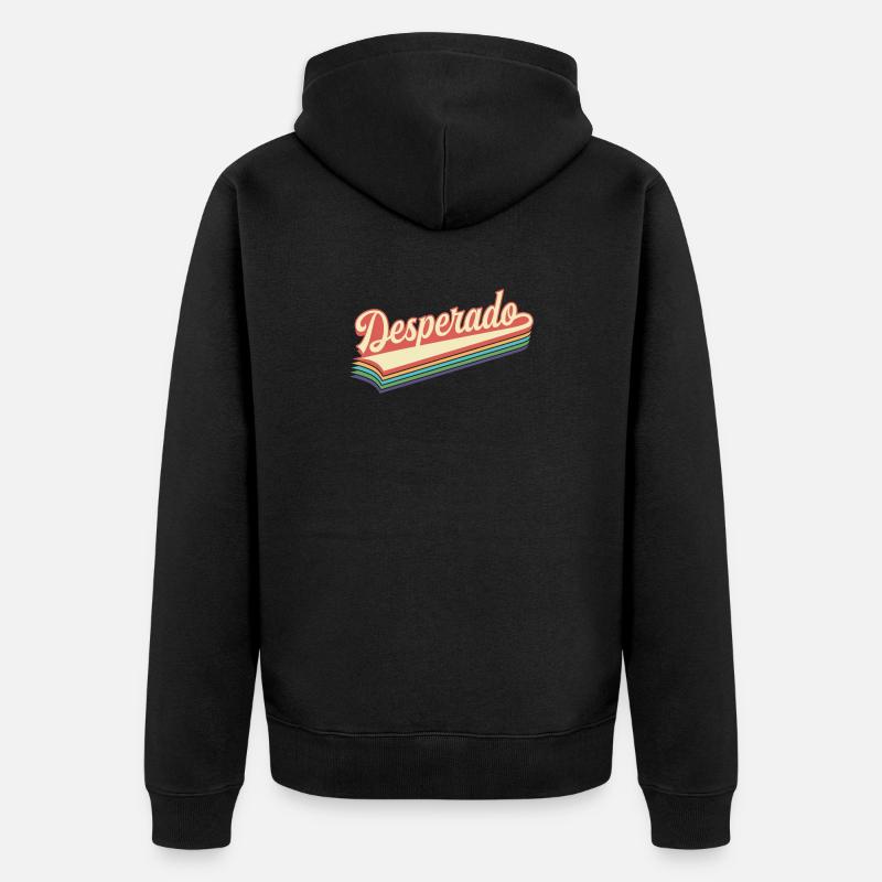 Texte rétro de Desperado - Veste à capuche bio Premium Unisexe - noir