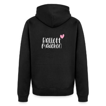 Ballett Mädchen tanzen Ballerina Geschenk - Unisex Premium Bio Zip Hoodie - Schwarz - Hinten - Nico (187cm)