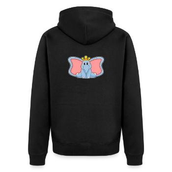 Couronne d’éléphant - Veste à capuche bio Premium Unisexe - noir - Dos - Nico (187cm)
