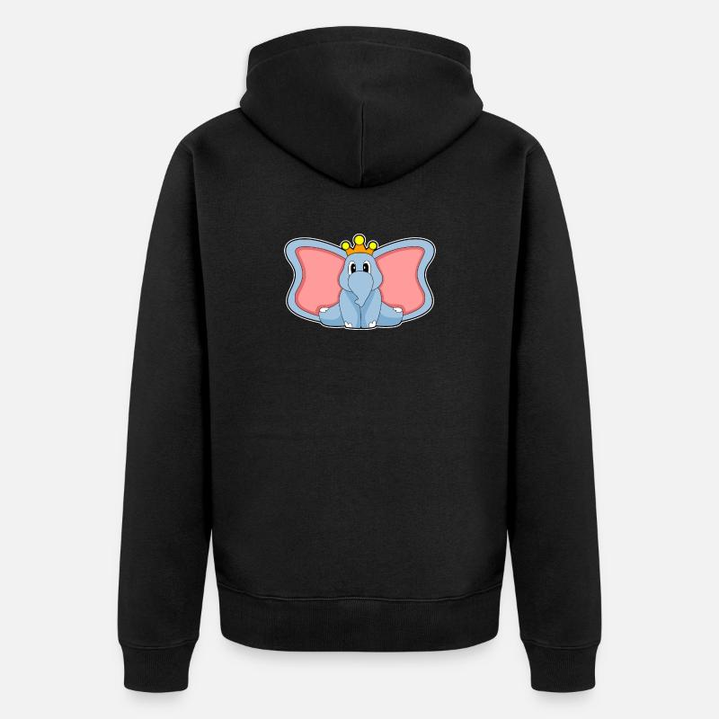 Couronne du roi éléphant - Veste à capuche bio Premium Unisexe - noir
