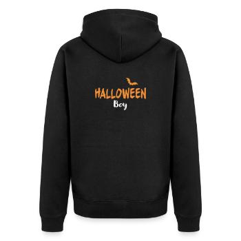 Halloween Boy Costume - Unisex Premium Organic Zip Hoodie - black - Back - Nico (187cm)