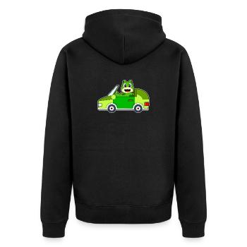Frog Car - Unisex Premium Organic Zip Hoodie - black - Back - Nico (187cm)