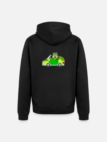 Frosch Auto - Unisex Premium Bio Zip Hoodie - Schwarz