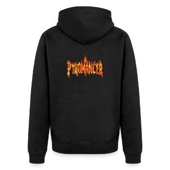Pyromancer - Unisex Premium Organic Zip Hoodie - black - Back - Nico (187cm)