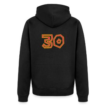 30. 30 ANS. 30e ANNIVERSAIRE. ANNIVERSAIRE 30 ANS. - Veste à capuche bio Premium Unisexe - noir - Dos - Nico (187cm)