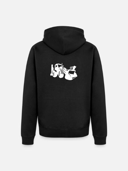 Bagger Radlader Baugeräteführer Silhouette - Unisex Premium Bio Zip Hoodie - Schwarz
