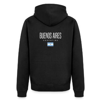 Buenos Aires Argentina Argentinian - Unisex Premium Organic Zip Hoodie - black - Back - Nico (187cm)