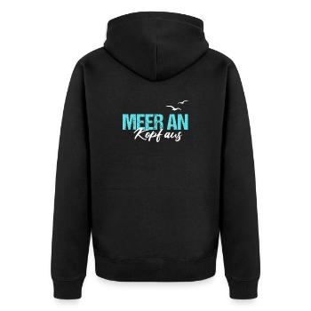 Sea on Head from North Sea Hamburg North German Coast - Unisex Premium Organic Zip Hoodie - black - Back - Nico (187cm)
