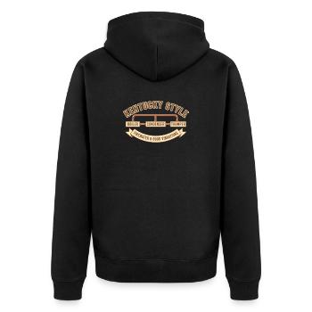 Kentucky Style - Unisex Premium Bio Zip Hoodie - Schwarz - Hinten - Nico (187cm)