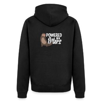 Angetrieben Von Sea Otter Cartoon - Unisex Premium Bio Zip Hoodie - Schwarz - Hinten - Nico (187cm)