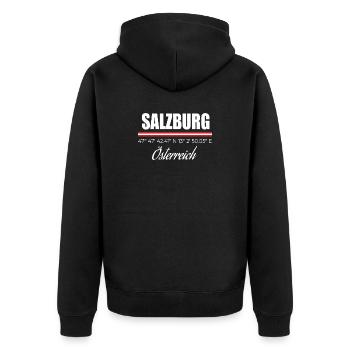 Salzbourg - Veste à capuche bio Premium Unisexe - noir - Dos - Nico (187cm)