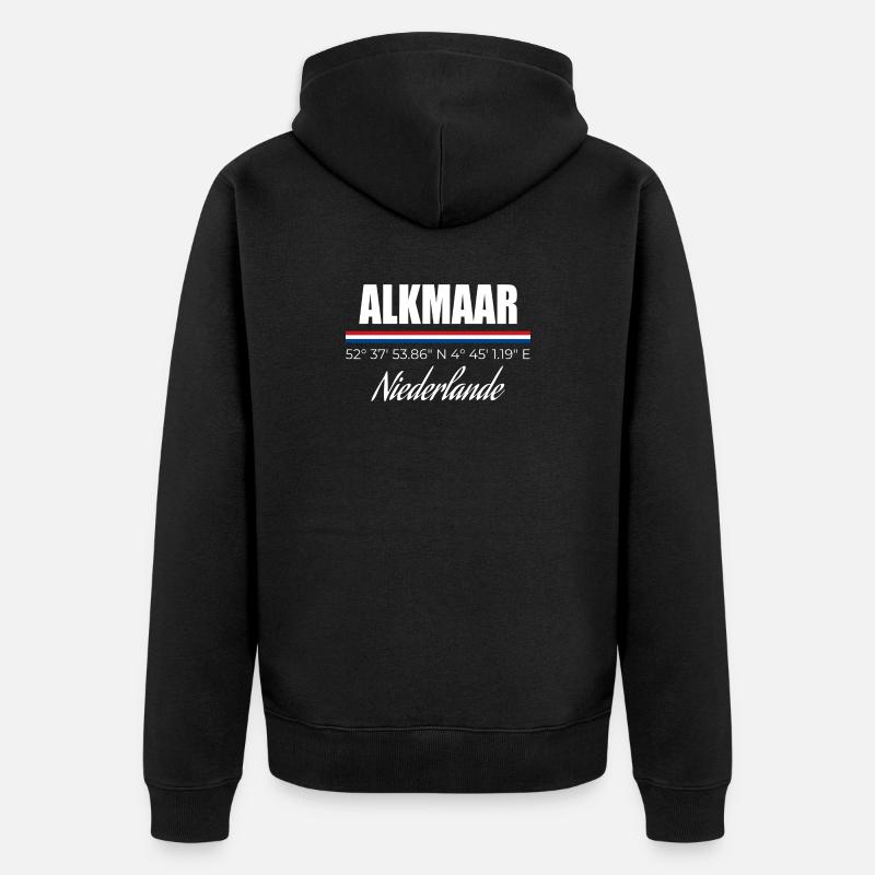 Alkmaar - Unisex Premium Bio Zip Hoodie - Schwarz