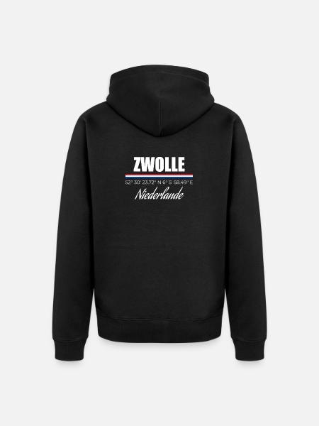 Zwolle - Unisex Premium Bio Zip Hoodie - Schwarz