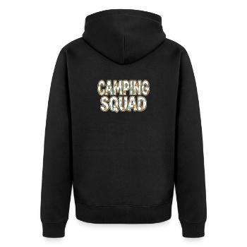 Camping Squad Zeltabend - Unisex Premium Bio Zip Hoodie - Schwarz - Hinten - Nico (187cm)