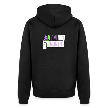 Live In The Moment Mindfulness Presence Awareness - Unisex Premium Organic Zip Hoodie - black - Back - Nico (187cm)