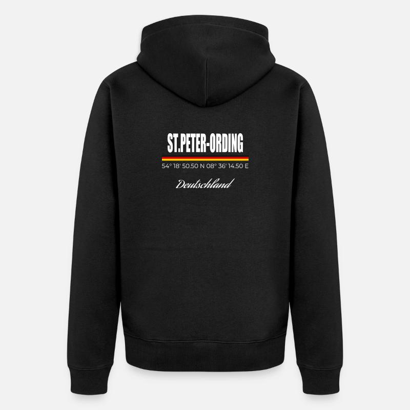 St. Peter-Ording - Unisex Premium Bio Zip Hoodie - Schwarz