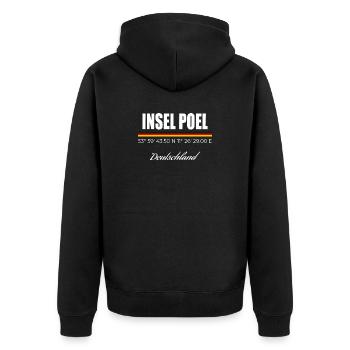 Insel Poel - Unisex Premium Bio Zip Hoodie - Schwarz - Hinten - Nico (187cm)