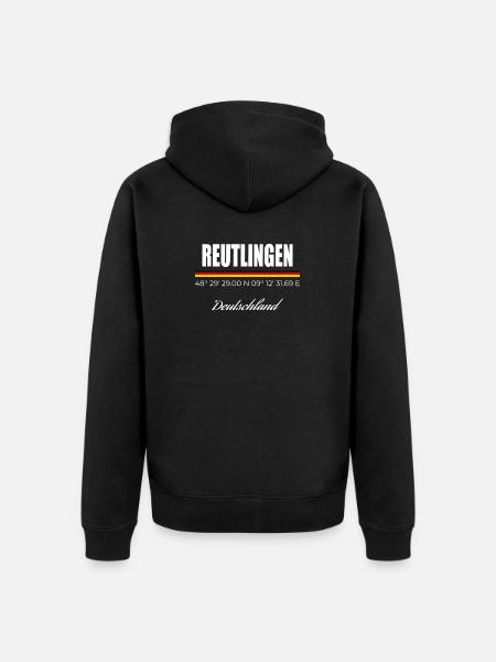 Reutlingen - Unisex Premium Bio Zip Hoodie - Schwarz