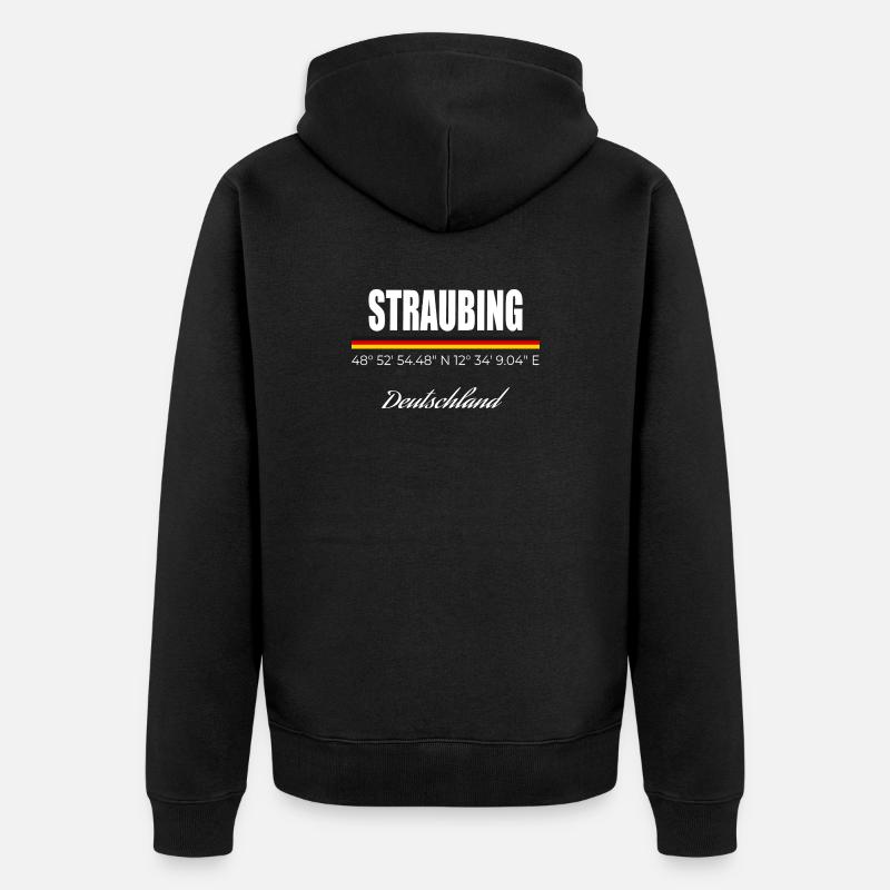 Straubing - Unisex Premium Bio Zip Hoodie - Schwarz