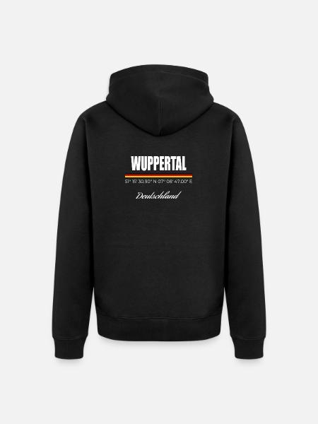 Wuppertal - Unisex Premium Bio Zip Hoodie - Schwarz