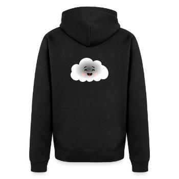 Happy Cloud - Unisex Premium Organic Zip Hoodie - black - Back - Nico (187cm)