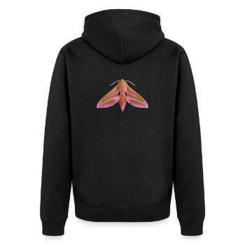 Papillon éléphant Deilephila elpenor - Veste à capuche bio Premium Unisexe - noir - Dos - Nico (187cm)