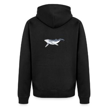 Baby humpback whale - Baleine - Unisex Premium Organic Zip Hoodie - black - Back - Nico (187cm)