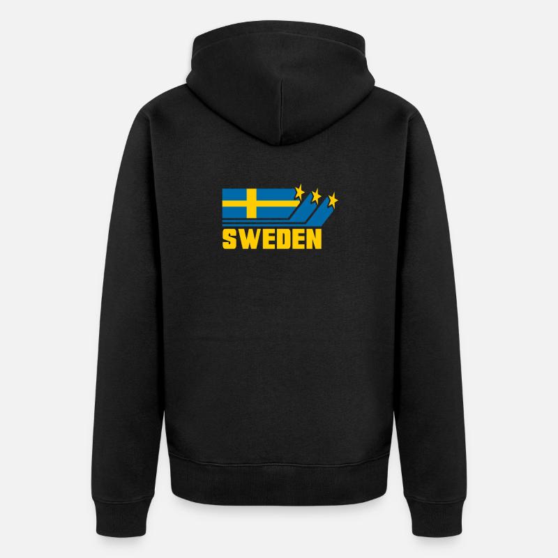 Suède / Suède - Drapeau / Cadeau - Veste à capuche bio Premium Unisexe - noir