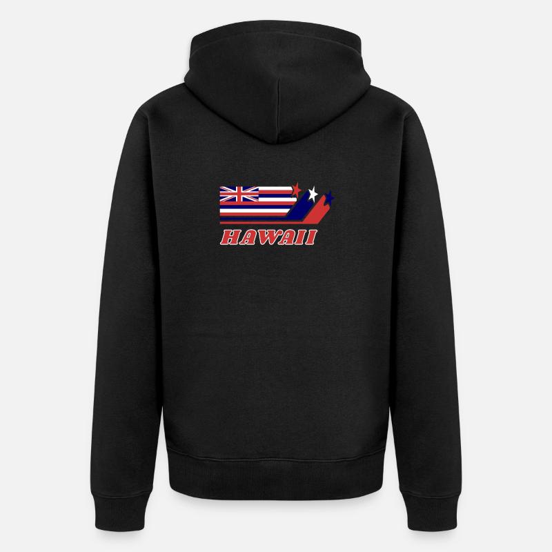Cadeau de drapeau hawaï Honolulu - Veste à capuche bio Premium Unisexe - noir