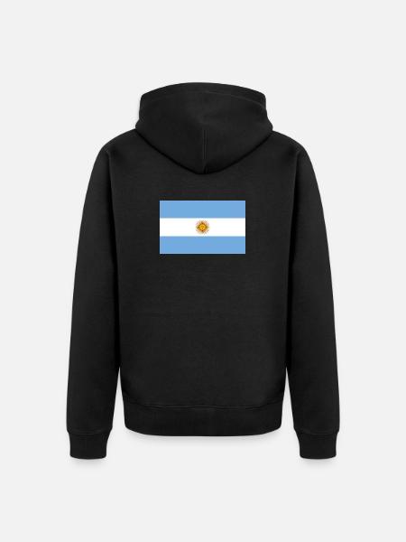 sticker flag of Argentina Aufkleber Argentinien - Unisex Premium Organic Zip Hoodie - black