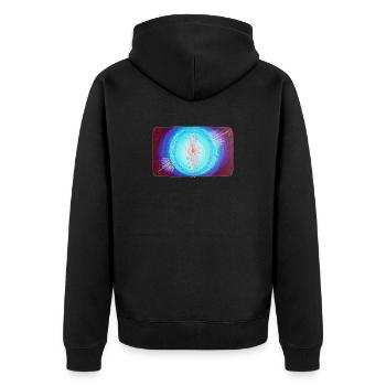 Creation light of divine purification - Unisex Premium Organic Zip Hoodie - black - Back - Nico (187cm)