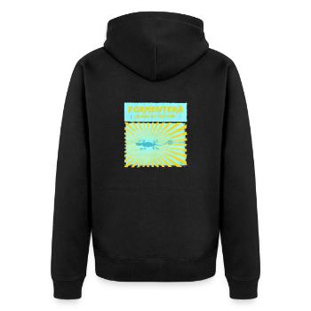 Formentera - island in the sun - Unisex Premium Bio Zip Hoodie - Schwarz - Hinten - Nico (187cm)
