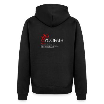 Cyclopath Bike Art Graphic - Unisex Premium Organic Zip Hoodie - black - Back - Nico (187cm)