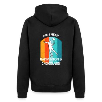 Badminton Badminton Badminton Player Chocolat - Veste à capuche bio Premium Unisexe - noir - Dos - Nico (187cm)