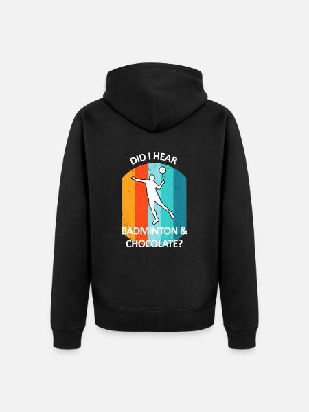 Badminton Badminton Badminton Player Chocolate - Unisex Premium Organic Zip Hoodie - black