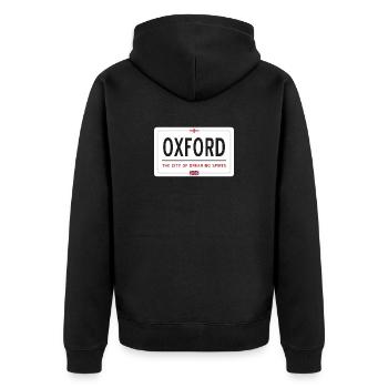 Panneau de la ville d’Oxford - Veste à capuche bio Premium Unisexe - noir - Dos - Nico (187cm)