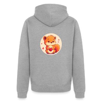Affection câline - Veste à capuche bio Premium Unisexe - gris chiné - Dos - Nico (187cm)