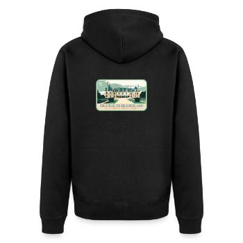 Château de Beauregard im Loire-Tal - Unisex Premium Bio Zip Hoodie - Schwarz - Hinten - Nico (187cm)