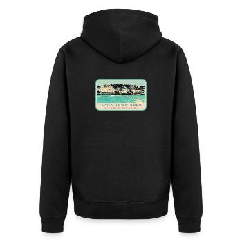 Château de Montsoreau, Loire Valley - Unisex Premium Organic Zip Hoodie - black - Back - Nico (187cm)