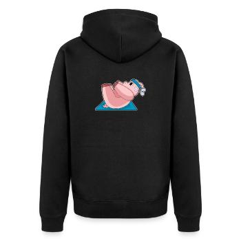 Entraînement abdominal Porc Bodybuilding - Veste à capuche bio Premium Unisexe - noir - Dos - Nico (187cm)